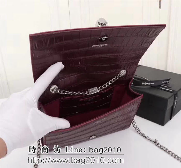 YSL聖羅蘭 專櫃原版鱷魚牛皮 鏈條流蘇單肩小包 F311224 YAS1162